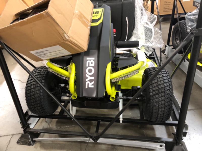 Photo 21 of RYOBI 48V Brushless 38 in. 100 Ah Battery Electric Rear Engine Riding Lawn Mower