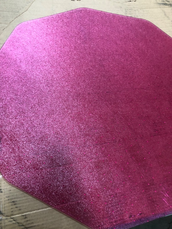 Photo 2 of  Polycarbonate Pink Gaming E-Sport Chair Mat for Carpets- 38" x 39"
