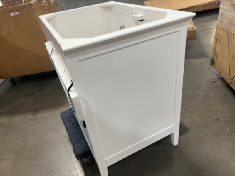 Photo 20 of 
James Martin Vanities Palisades 36 in. W x 34 in. H Single Vanity Cabinet Only in Bright White with Satin Nickel Hardware