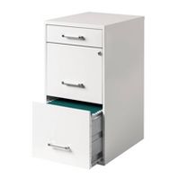 Photo 1 of 3-Drawer Filing Cabinet Steel Off-White - Hirsh  27.09 Inches (H) x 14.25 Inches (W) x 18.0 Inches (D)
** MINOR COSMETIC DAMAGES***