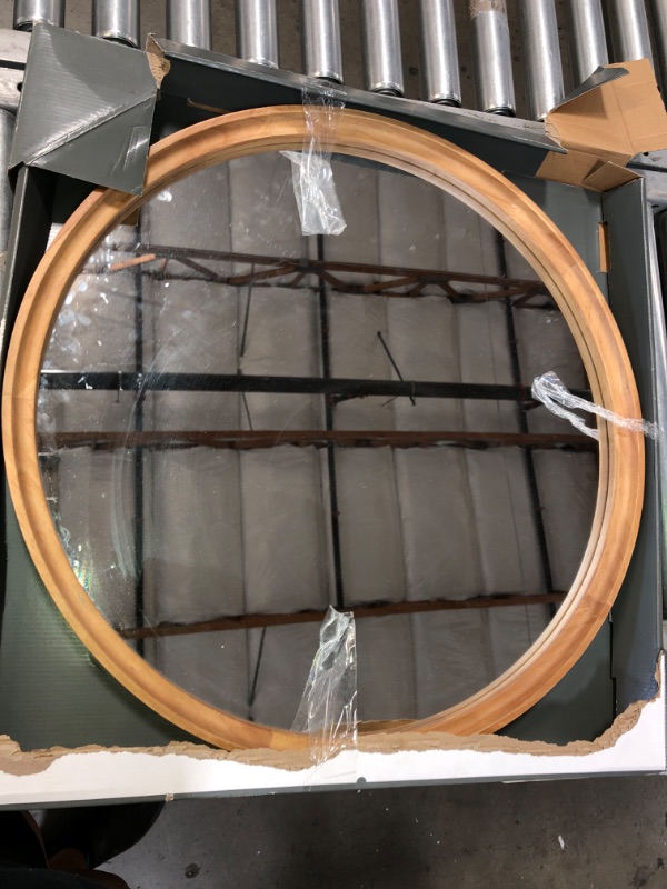 Photo 1 of 26" Classic Wood Round Mirror - Threshold™

