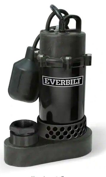 Photo 1 of 
Everbilt
1/4 HP Aluminum Sump Pump Tether Switch