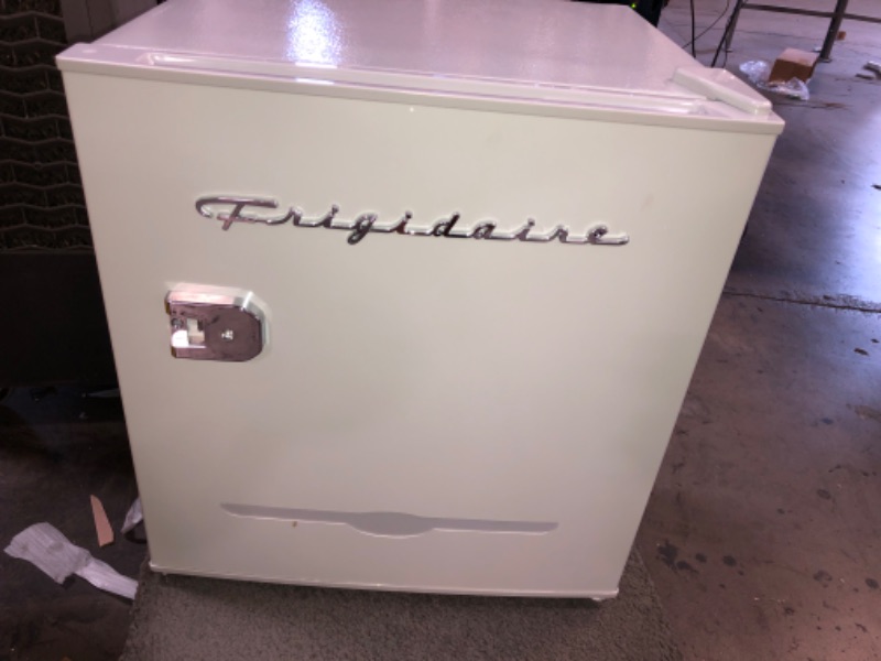 Photo 2 of Frigidaire EFR176-MOONBM 1.6 cu ft Moonbeam Retro Fridge with Side Bottle Opener. for The Office, Dorm Room or Cabin
