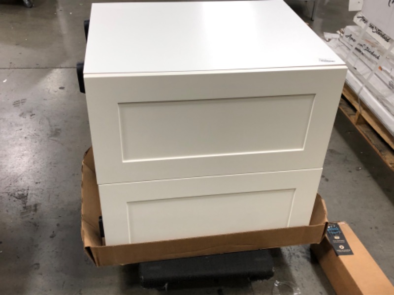 Photo 4 of **HAS DAMAGE ON THE BACK**

J COLLECTION Wallace Painted Warm White Shaker Assembled Base Kitchen Cabinet with Inner Drawers (30 in. W x 34.5 in. H x 24 in. D)