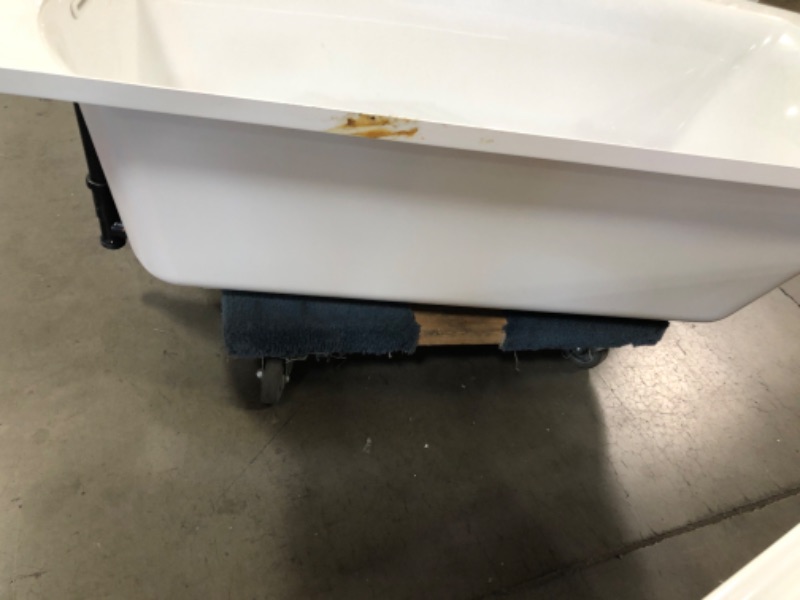 Photo 5 of American Standard
Ovation Curve 60 in. Right Drain Rectangular Apron Front Bathtub in Arctic White **LIKE NEW***   ** MINOR COSMETIC DAMAGE***