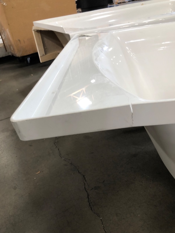 Photo 4 of American Standard
Ovation Curve 60 in. Left Drain Rectangular Apron Front Bathtub in Arctic White *** DAMAGED, CRACKS AND BREAKAGE***