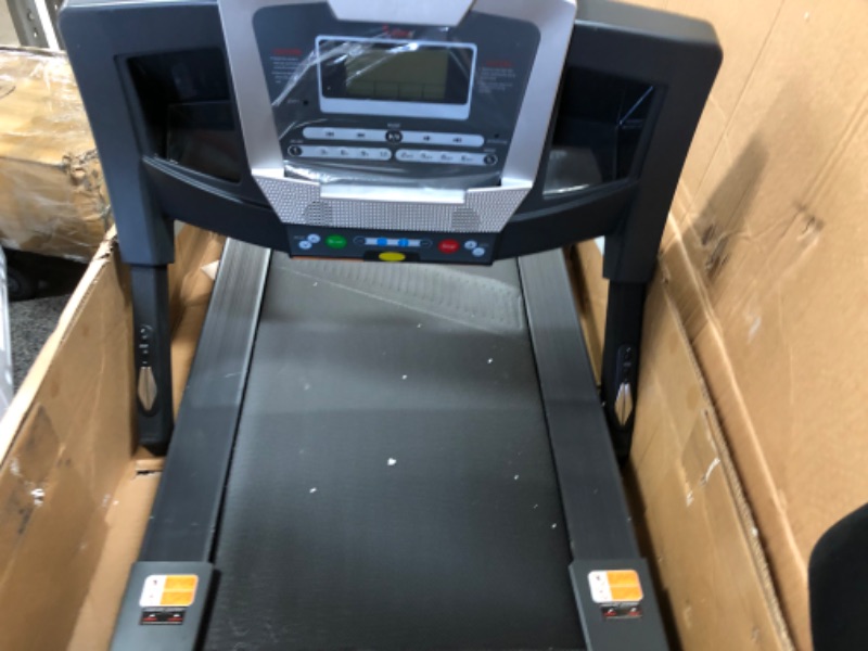 Photo 3 of Sunny Health & Fitness SF-T7515 Smart Treadmill with Auto Incline, Speakers, Bluetooth, LCD and Pulse Monitor, Phone Function, 240 LB Max Weight , grey
