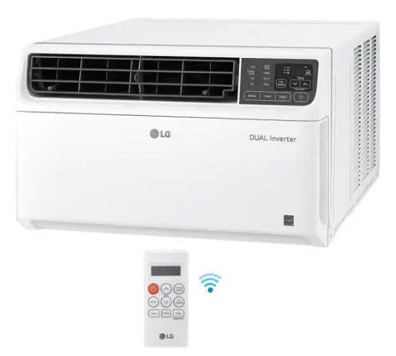 Photo 1 of 9,500 BTU 115-Volt Dual Inverter Smart Window Air Conditioner LW1019IVSM with WiFi and Remote in White
