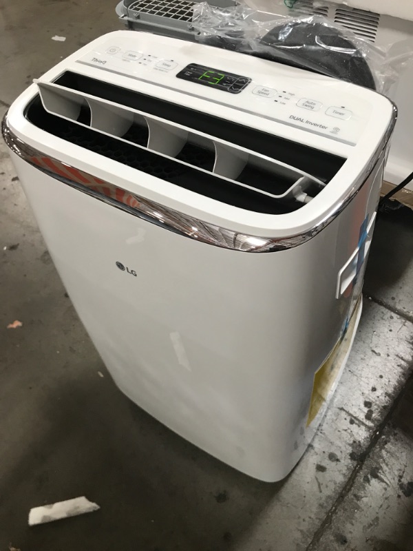 Photo 3 of 14,000 BTU (10,000 BTU, DOE) Portable Air Conditioner, Dual Inverter, Quiet, Energy Eff, Wi-Fi with LCD Remote in White
