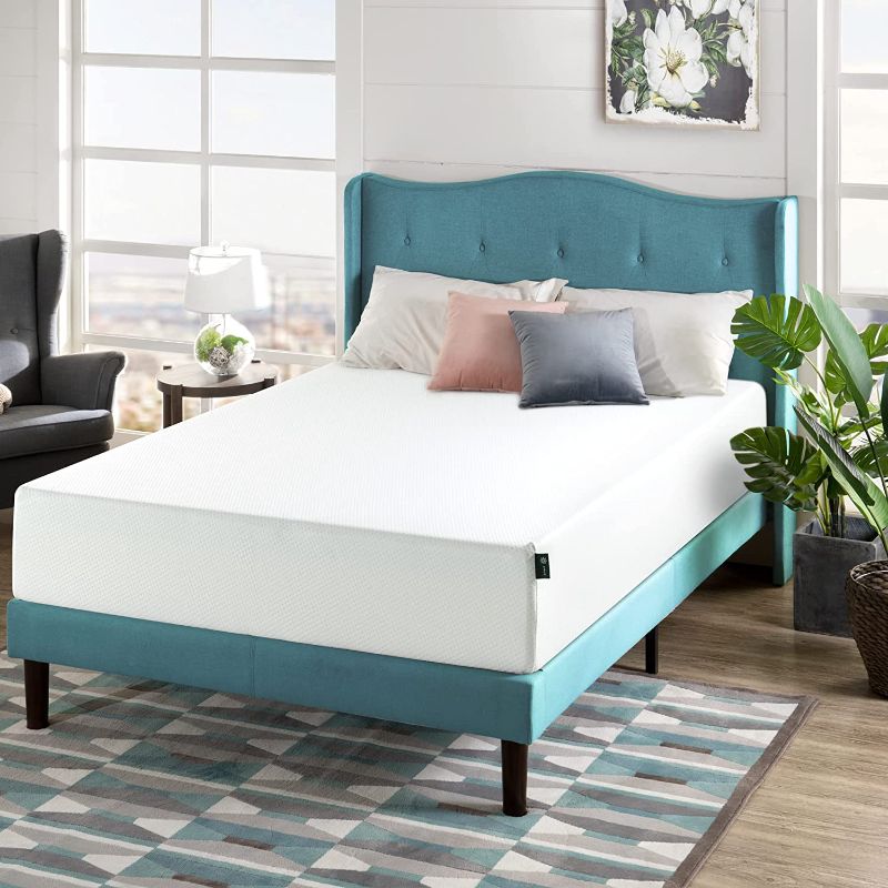 Photo 1 of 12 Inch Green Memory Foam Mattress, King, White
