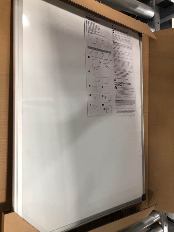 Photo 2 of ***SLIGHTLY WARPED***
Amazon Basics Magnetic Dry Erase White Board, 24 x 18-Inch Whiteboard - Silver Aluminium Frame
