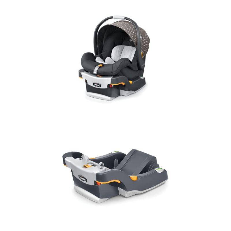 Photo 1 of Chicco KeyFit 30 Cleartex Infant Seat and Extra Base Bundle, Calla, Grey
