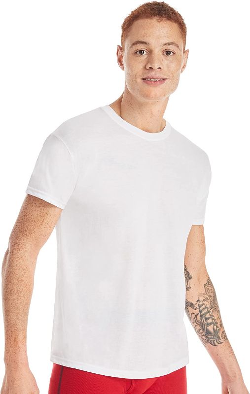 Photo 1 of ***MEN SIZE: XL***Hanes Men's White T-Shirt Pack, Moisture-Wicking Crewneck Undershirt 5-Pack, Performance White Crewneck Tees, 5-Pack