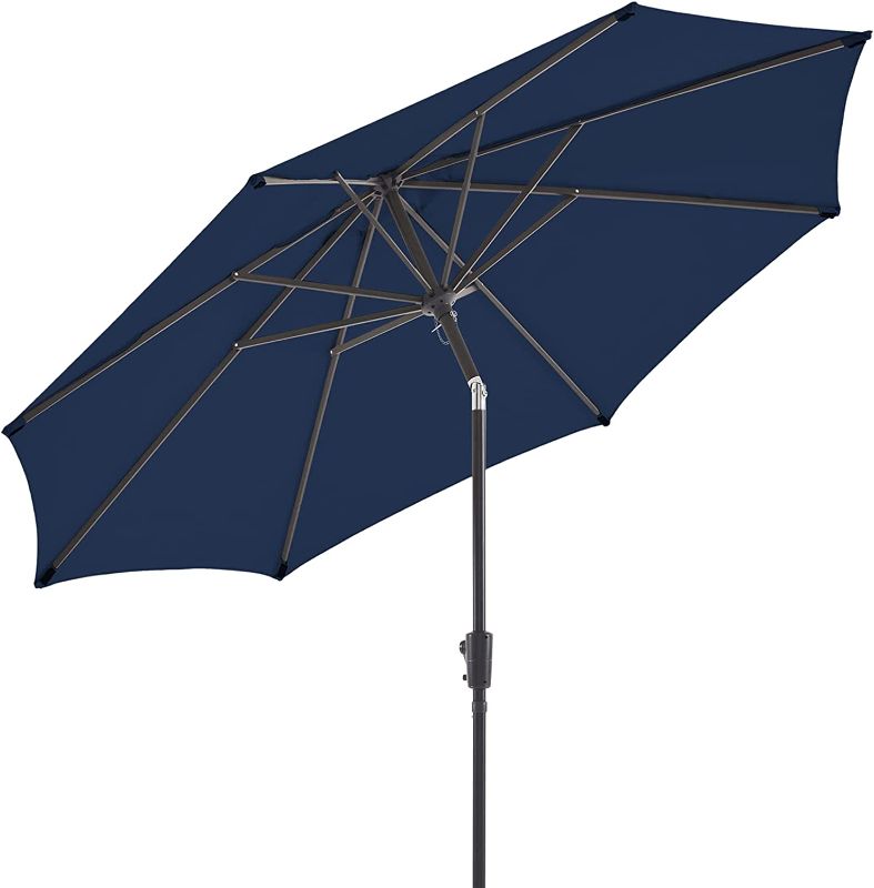 Photo 1 of BLUU Olefin 9 FT Patio Market Umbrella Outdoor Table Umbrellas, 3-year Color Fastness Olefin Canopy, Market Center Umbrellas with 8 Strudy Ribs & Push..