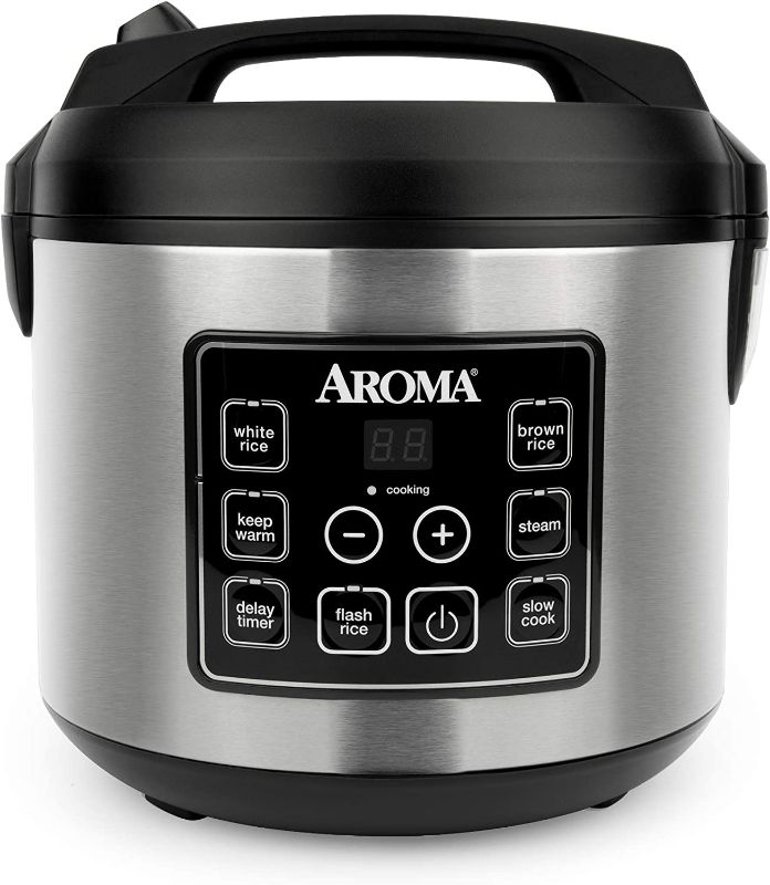 Photo 1 of 
Aroma Housewares 20 Cup Cooked (10 cup uncooked) Digital Rice Cooker, Slow Cooker, Food Steamer, SS Exterior (ARC-150SB),Black