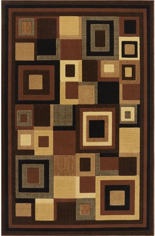 Photo 1 of 3 pack - Clearance Home Dynamix Catalina Modern Area Rug, Geometric Black/Brown 19.6"x31.5"
 