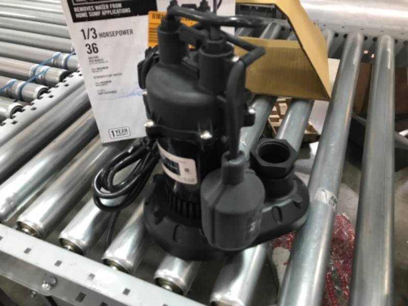 Photo 3 of 1/3 HP Submersible Aluminum Sump Pump with Tethered Switch
