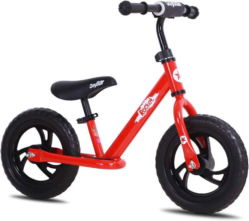 Photo 1 of JOYSTAR 12/14 Inch Kids Balance Bike for 2 3 4 5 6 Years Old Boys Girls, Lightweight Toddler Balance Bikes with Footrest and Handlebar Pads