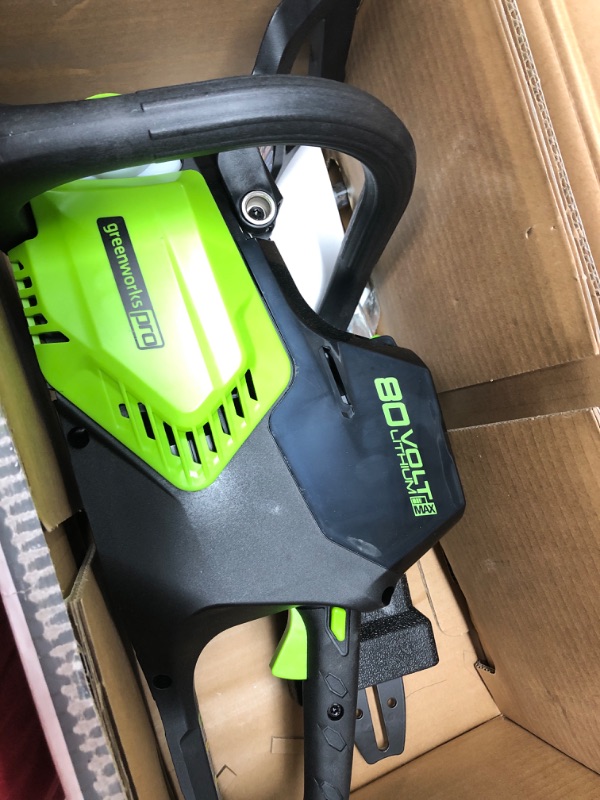 Photo 2 of ***PARTS ONLY*** Greenworks Pro 16" 80V Brushless Chainsaw Battery Not Included CS80L01 (1198647)
