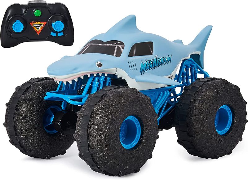 Photo 1 of BATTERIES NOT INCLUDED Monster Jam, Official Megalodon Storm All-Terrain Remote Control Monster Truck Toy Vehicle, 1:15 Scale
