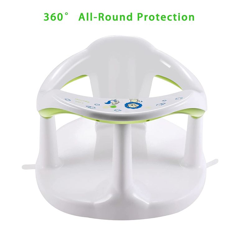 Photo 1 of Baby Bath Seat with Anti-Slip Edge Infant Baby Bath Chair for Sitting Up Baby Bathtub Seat Provides Backrest Support,6-18 Months(White)
