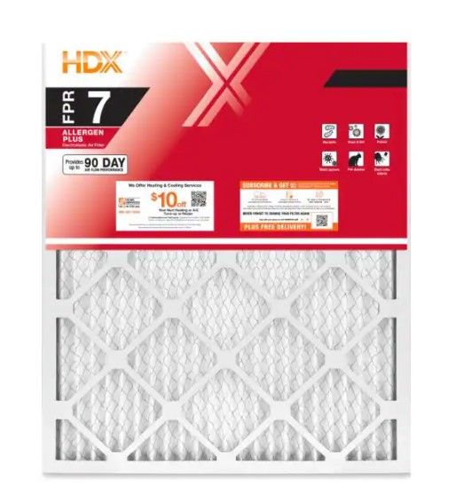 Photo 1 of 
HDX
24 in. x 30 in. x 1 in. Allergen Plus Pleated Air Filter FPR 7