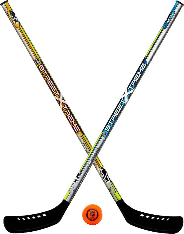 Photo 1 of Franklin Sports NHL Kids Street Hockey Stick Set - Includes (2) Youth Street Hockey Sticks + (1) Outdoor Roller Hockey Ball - Perfect Hockey Starter Set for Kids
