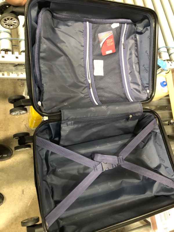 Photo 1 of Coolife Luggage Expandable Suitcase PC+ABS Spinner 20in Carry on (white grid new, S(20in)_carry on)
