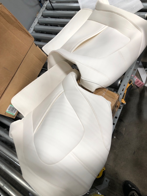 Photo 1 of ***PARTS ONLY**
WHITE LEATHER SEAT COVERS (UNKNOWN MAKE & MODEL)