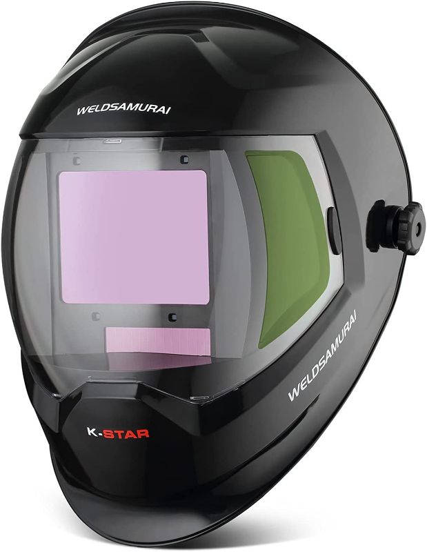 Photo 1 of WELDSAMURAI Large Viewing Welding Helmet Auto Darkening with Side View, 4 Arc Sensor True Color Panoramic Welder Mask Variable Shade 4/5-8/9-13 for TIG MIG ARC Grinding Plasma
