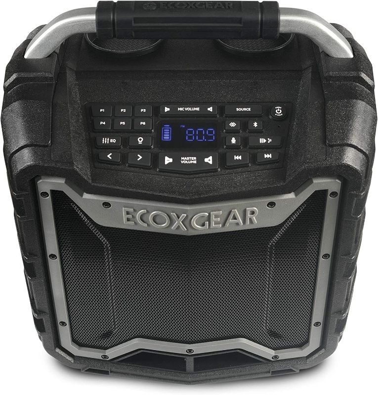 Photo 1 of ECOXGEAR EcoTrek GDI-EXTRK210 Rugged Waterproof Floating Portable Bluetooth Wireless 100 Watt Stereo Smart Speaker and PA System (Gray)
