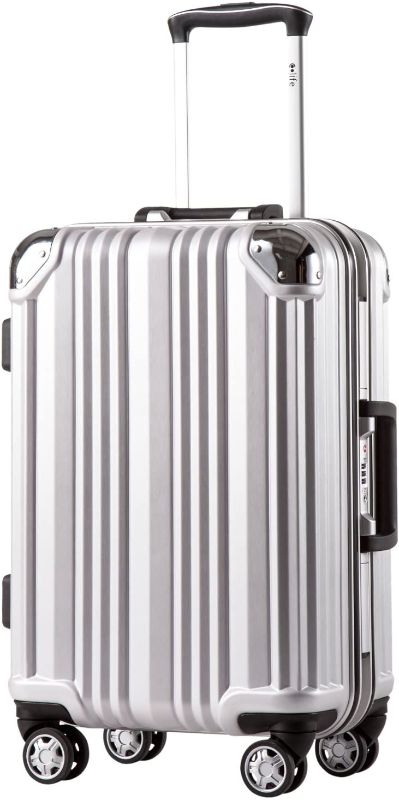 Photo 1 of Coolife Luggage Aluminium Frame Suitcase TSA Lock 100%PC 20in 20in (Sliver
