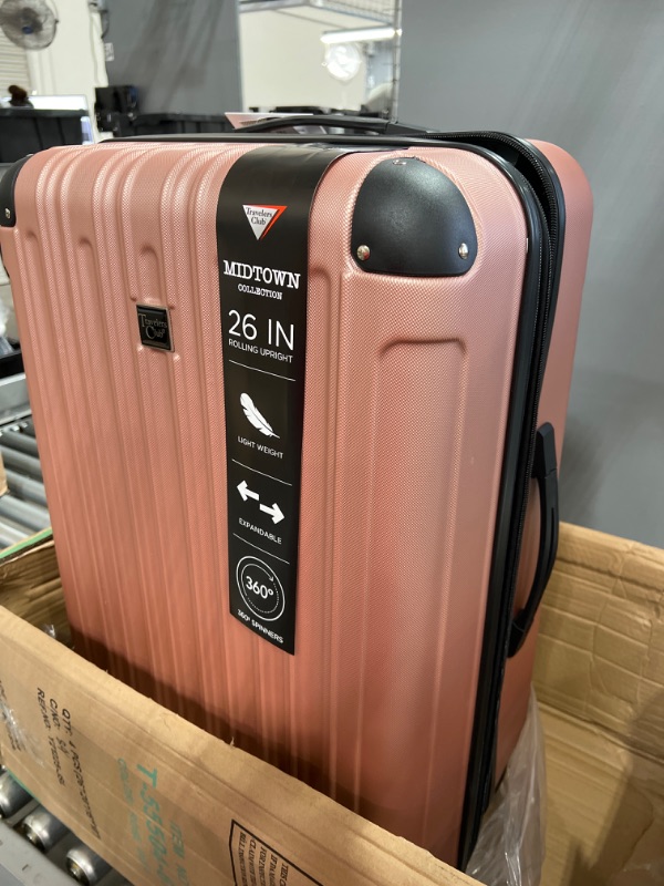 Photo 2 of Travelers Club Midtown Hardside 4-Piece Luggage Travel Set, Rose Gold
