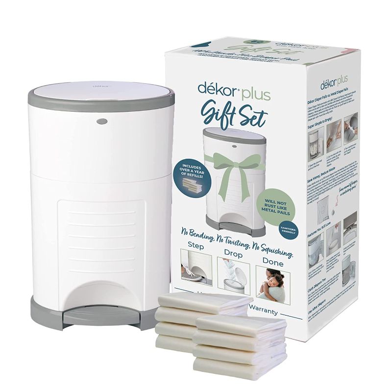 Photo 1 of Diaper Dekor Diaper Pails Plus White Gift Set
