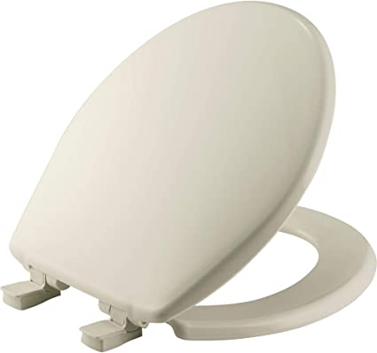 Photo 1 of BEMIS 730SLEC 346 Toilet Seat will Slow Close and Removes Easy for Cleaning, ROUND, Plastic, Biscuit/Linen
