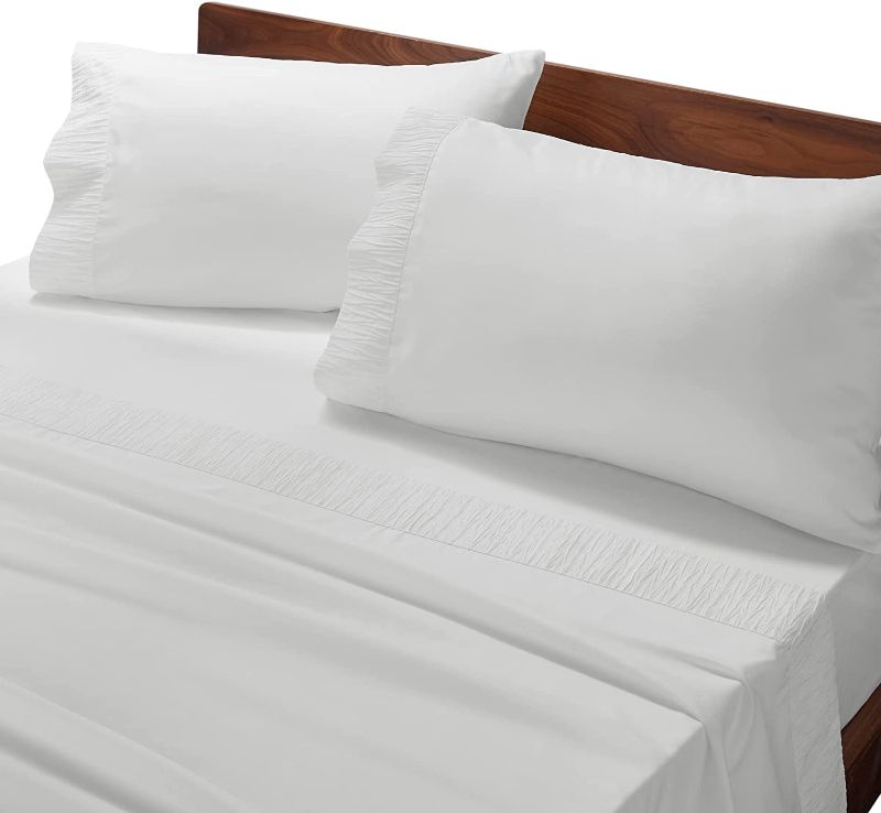 Photo 1 of Bedsure California King Sheet Sets White - Soft 1800 Bed Cal King Sheets, 4 Pieces Cali King Sheets Set