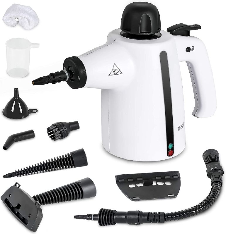Photo 1 of (DOES NOT FUNCTION)COMMERCIAL CARE Handheld Steam Cleaner, 9-Piece Accessory Set, White, Steamer for Cleaning, Couch Cleaner, Steam Cleaner Carpet and Upholstery
