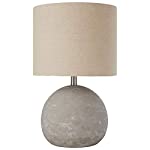 Photo 1 of  Amazon Brand – Stone & Beam Industrial Round Concrete Table Desk Lamp with Light Bulb and Beige Shade, 16"H