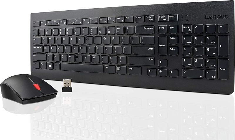 Photo 1 of Lenovo 510 Wireless Keyboard & Mouse Combo, 2.4 GHz Nano USB Receiver, Full Size, Island Key Design, Left or Right Hand, 1200 DPI Optical Mouse, GX30N81775, Black
