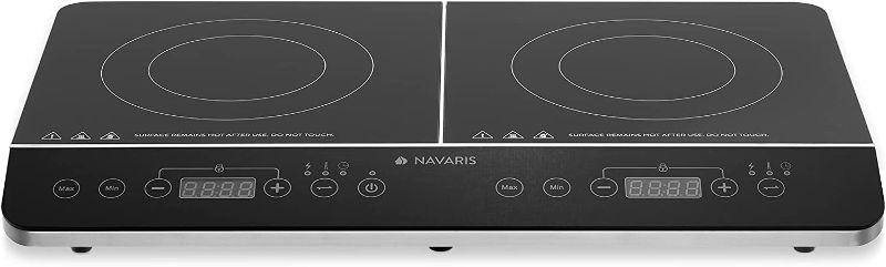 Photo 1 of 
Navaris Double Induction Cooktop - Portable Dual Countertop Electric Stove Burner Cook-Top Hot Plate with 2 Hobs for Cooking - 24 x 14 x 3 Inches