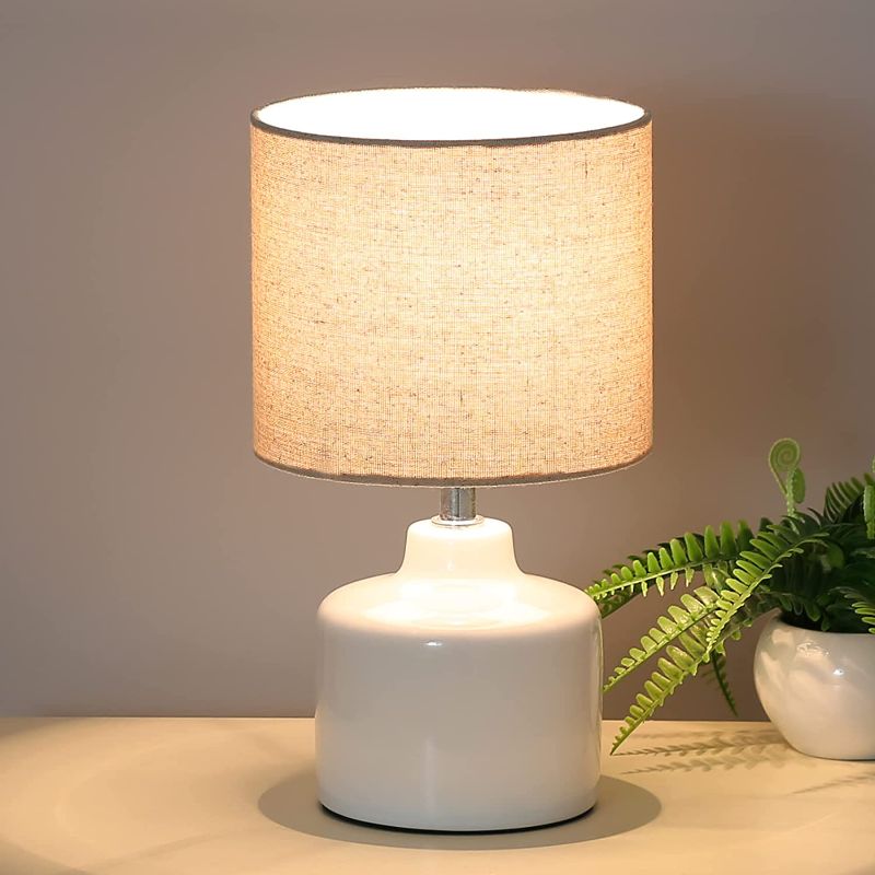 Photo 1 of   Modern White Ceramic Small Table Lamp,  