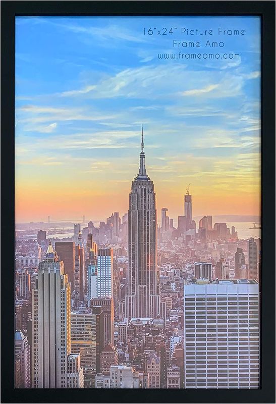 Photo 1 of 16" x 24" Black Brushed Aluminum Poster Picture Frame with Plexiglass