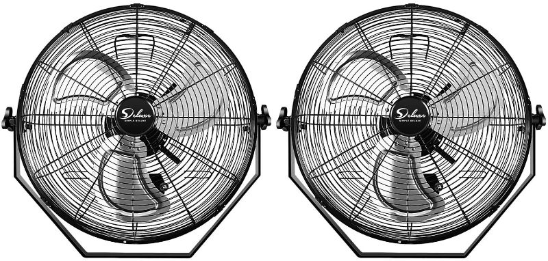 Photo 1 of Simple Deluxe 18 Inch Industrial Wall Mount 3 Speed Commercial Ventilation Metal Fan for Warehouse, Greenhouse, Workshop, Patio, Factory and Basement, Black
