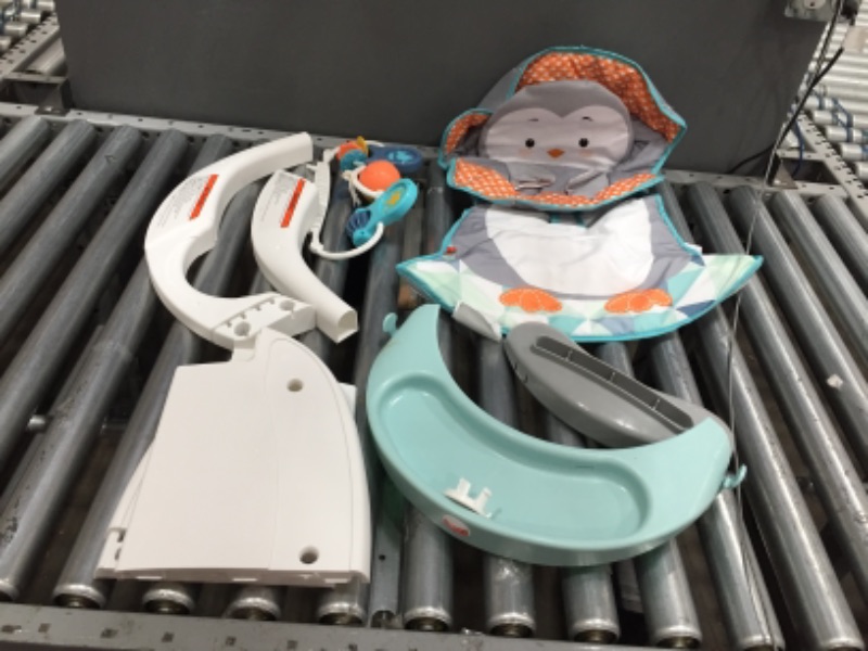 Photo 2 of Fisher-Price Sit-Me-Up Floor Seat with Tray, Penguin-Themed Portable Infant Chair with Snack Tray and Toys
