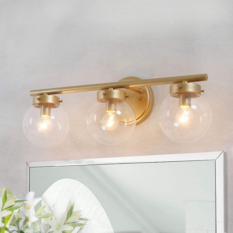 Photo 1 of  Bathroom Light Fixtures, Bathroom Vanity Light Fixtures with Clear Globe Glass, 19.5 (L) x 6 (W) x 7.5 (H)