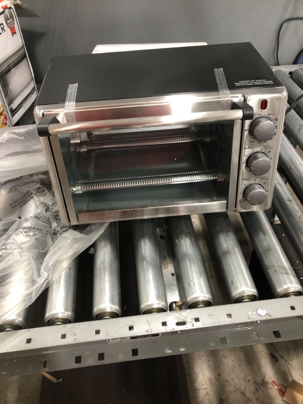 Photo 1 of BLACK+DECKER 6-Slice Convection Countertop Toaster Oven, Stainless Steel/Black, TO2050S
