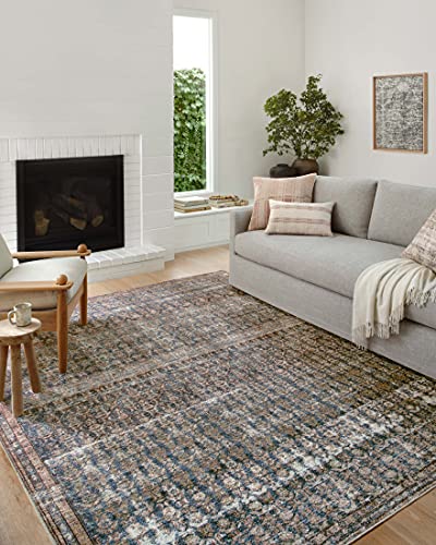 Photo 1 of Amber Lewis X Loloi Billie Collection BIL-02 Ocean / Brick, Traditional 2'-3" X 3'-9" Accent Rug
