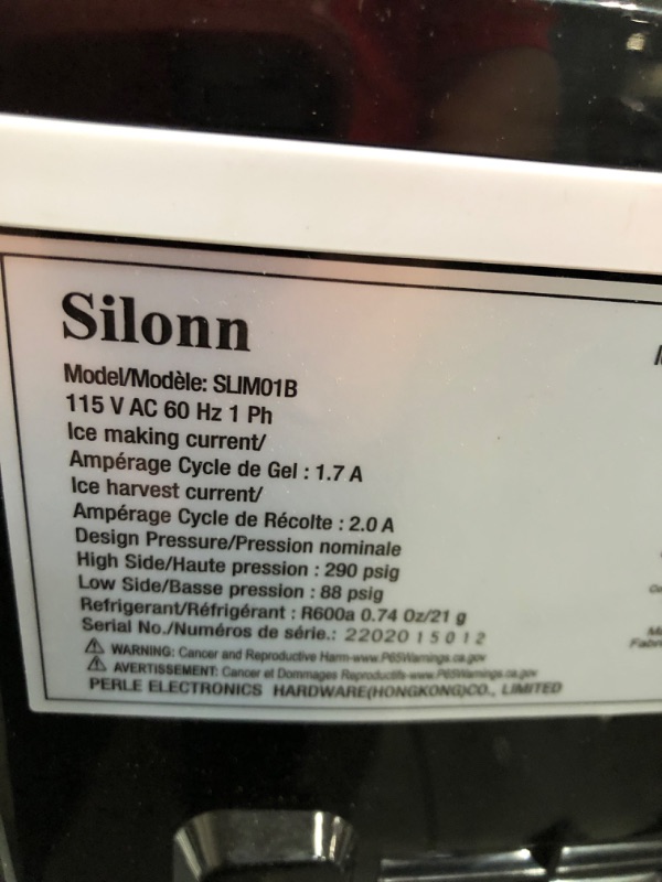 Photo 4 of *PARTS ONLY* Silonn Ice Makers Countertop, 9 Cubes Ready in 6 Mins, 26lbs in 24Hrs, Self-Cleaning Ice Machine with Ice Scoop and Basket, 2 Sizes of Bullet Ice for Home Kitchen Office Bar Party
