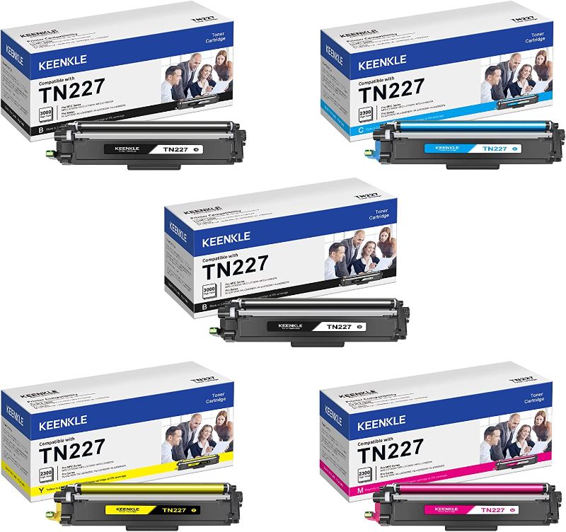 Photo 1 of TN227 TN227BK TN-227 Toner - KEENKLE Compatible Toner Cartridge Replacement for Brother TN227 TN223BK TN223 for MFC-L3770CDW MFC-L3750CDW HL-L3290CDW HL-L3210CW HL-L3230CDW MFCL3710CW L3270CDW, 5 Pack
