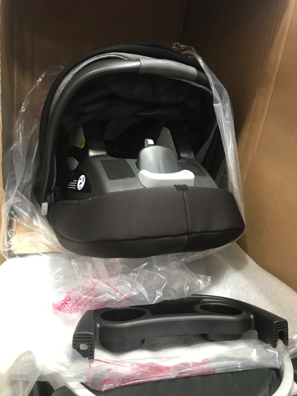 Photo 4 of Graco Modes Pramette Travel System, Includes Baby Stroller with True Pram Mode, Reversible Seat, One Hand Fold, Extra Storage, Child Tray and SnugRide 35 Infant Car Seat, Ellington
